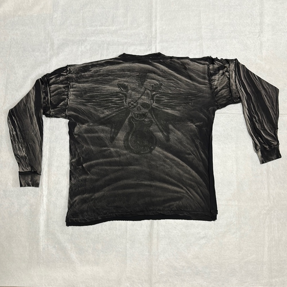 Men's Tie Dyed Skull Long Sleeve Shirt - Size: 2XL